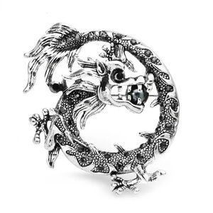 VINTAGE SILVER DRAGON BROOCH / PIN